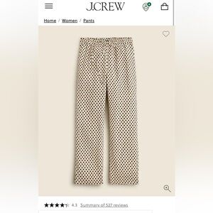 J. Crew Black and Cream Polka Dot Pants